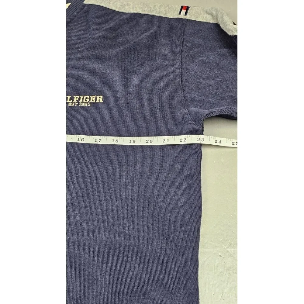 Tommy Hilfiger‎ Sweater Mens Large. Blue White Logo Pullover Y2K Sweatshirt